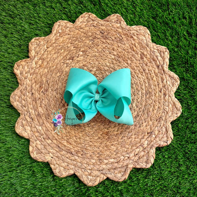 5in Aqua Ribbon Bow