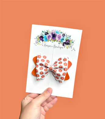 4in Pumpkin Scalloped Bow
