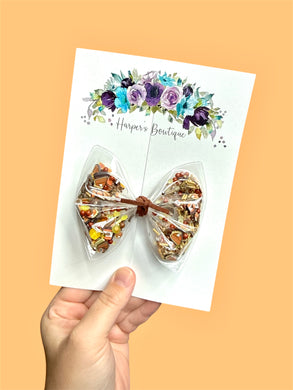 4in Pumpkin Spice Shaker Bow