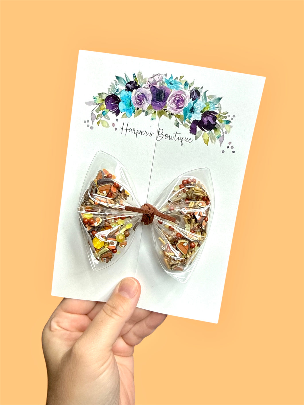 4in Pumpkin Spice Shaker Bow