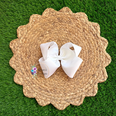 5in White Ribbon Bow