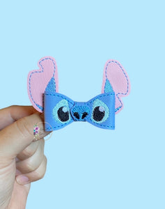 3in Blue Alien Feltie Bow