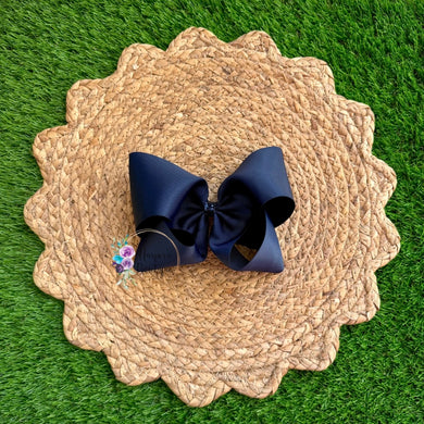 5in Navy Ribbon Bow