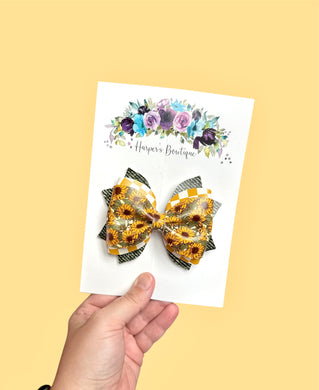 4in Sunflower Phoebe Bow