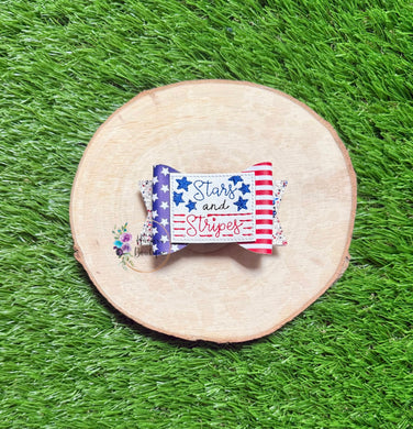 3.5in Star and Stripes Bow