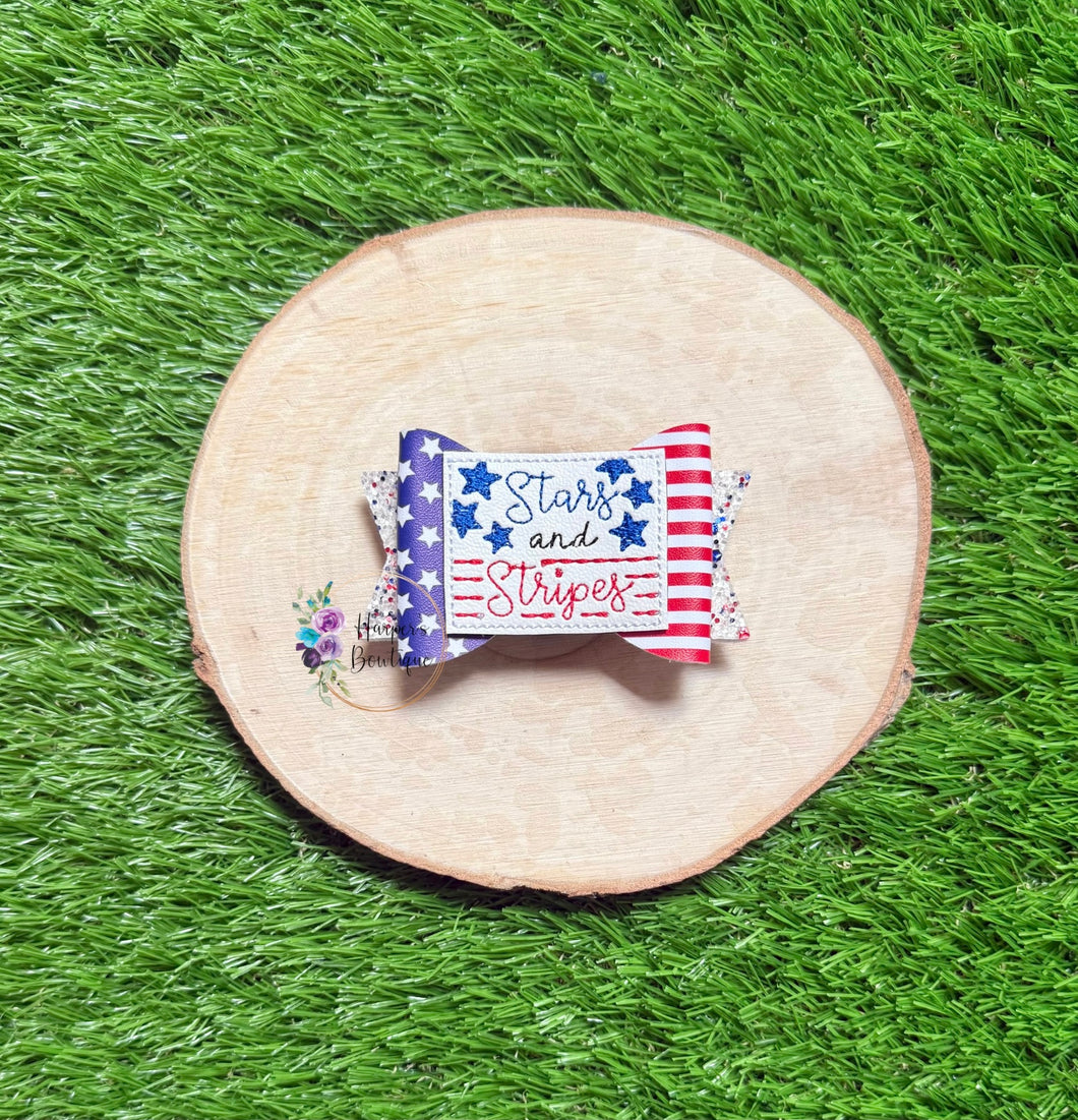 3.5in Star and Stripes Bow