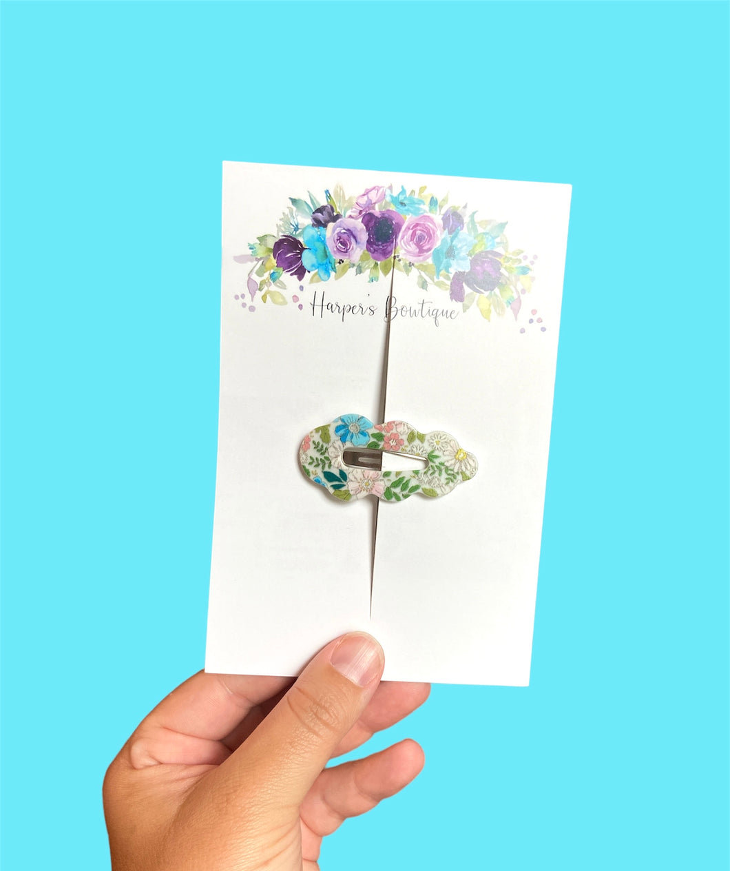 2in Floral Acrylic Snap Clip