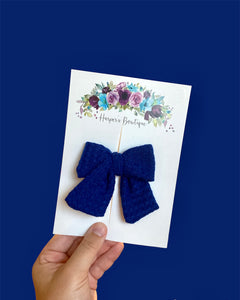 4in Navy Knotted Bow