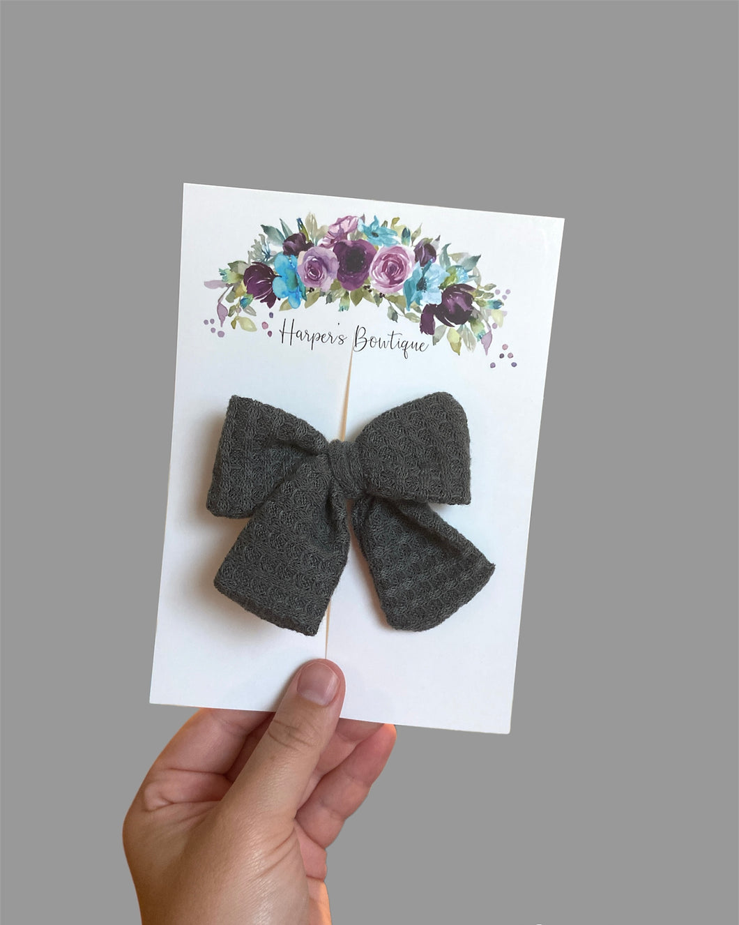 4in Gray Knotted Bow