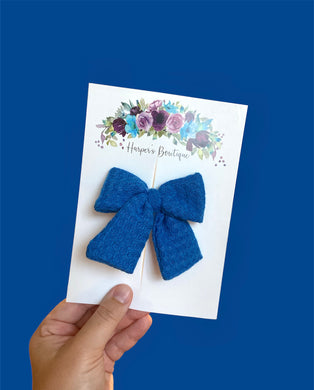 4in Royal Blue Knotted Bow