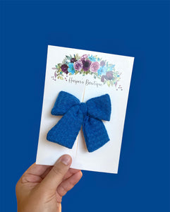 4in Royal Blue Knotted Bow